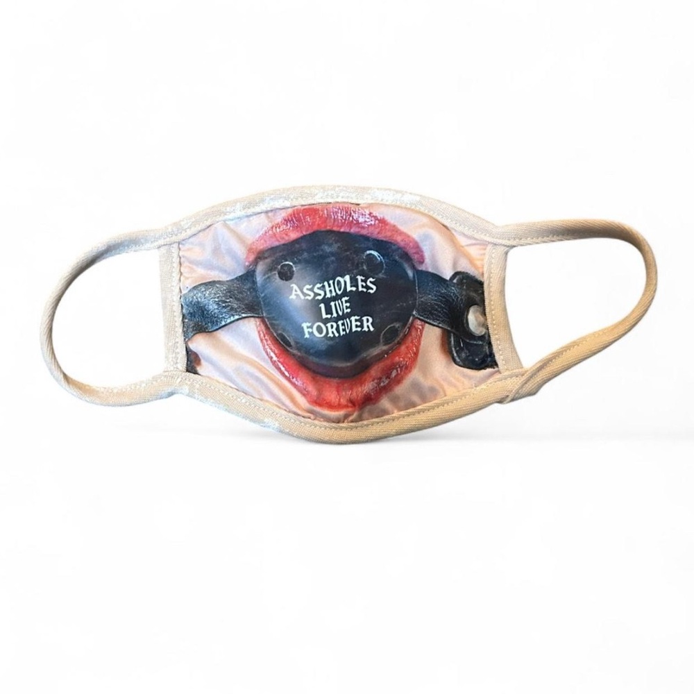 ALF Assholes Live Forever Ball Gag Lips Tan Face Mask OS